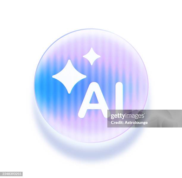ai symbol on ribbed glass gradient background. - frosted glass stock illustrations