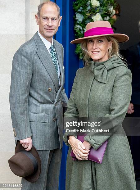 Sophie, Duchess of Edinburgh and Prince Edward, Duke of Edinburgh attend The Coral Gold Cup at Newbury Racecourse on November 29, 2025 in Newbury,...