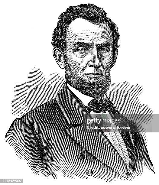 president abraham lincoln - 19th century - abraham lincoln stock illustrations