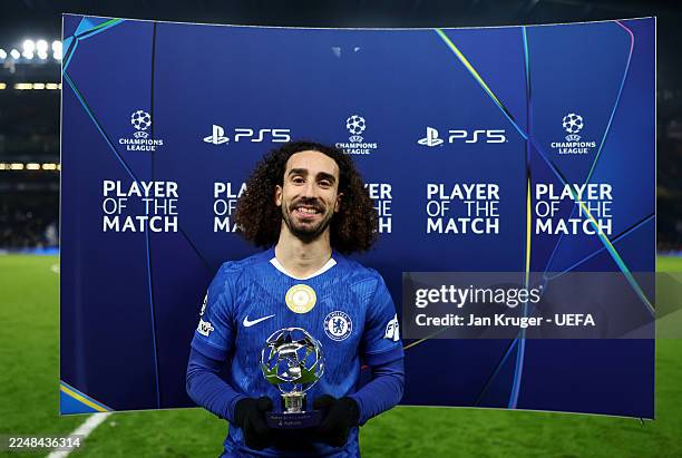 Marc Cucurella of Chelsea poses for a photo with the PlayStation Player Of The Match award after the UEFA Champions League 2025/26 League Phase MD5...