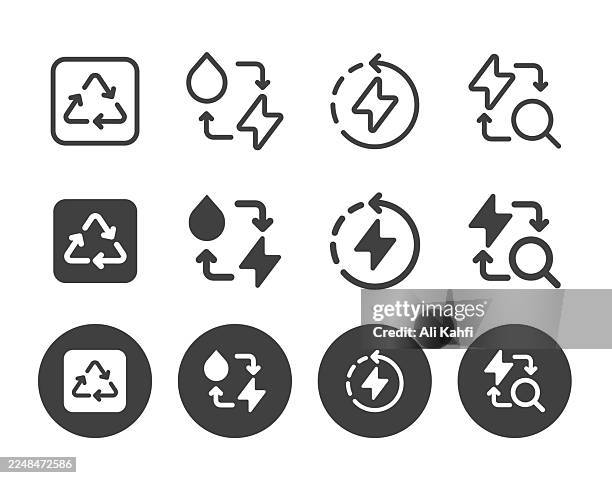 energy icons collection. editable stroke. line and glyph solid style series icons - consumer confidence stock illustrations