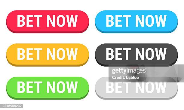 bet now - colorful 3d click web buttons on blank background - switch button stock illustrations