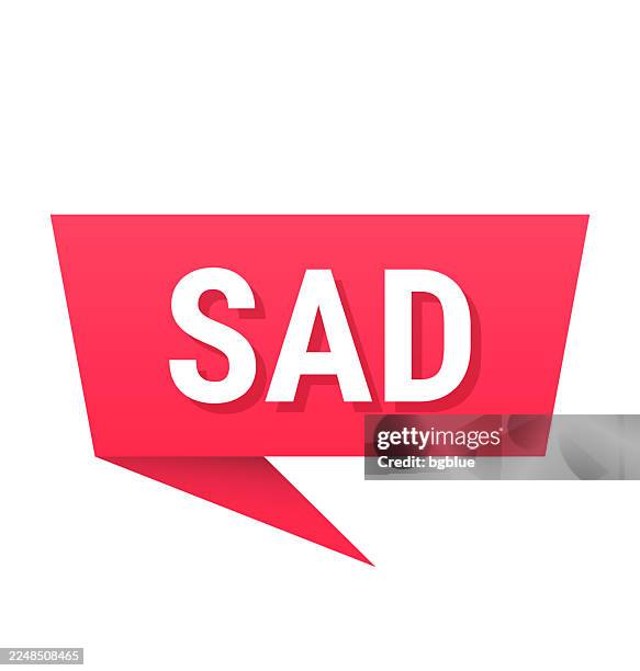 sad - red speech bubble on blank background - modern memory box stock illustrations