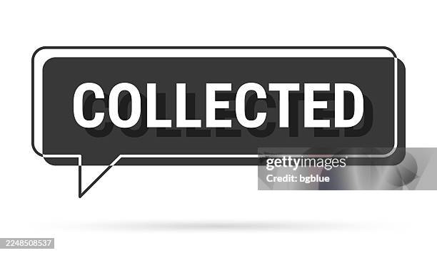 collected - 3d black speech bubble on white background - lifting box white background stock illustrations