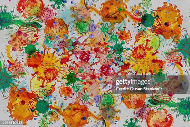 ilustrações de stock, clip art, desenhos animados e ícones de vibrant micro world - organismo acidófilo