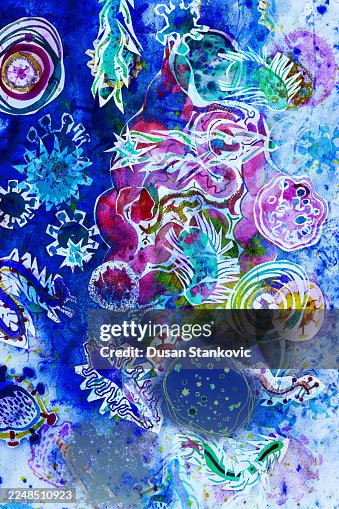Abstract Microbes: Blue Theme Abstract Microbes: Blue Theme