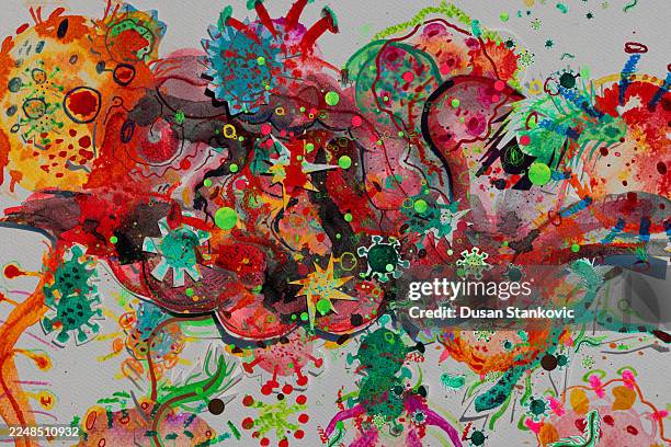 lebendige mikrowelt - bifidobacterium stock-grafiken, -clipart, -cartoons und -symbole