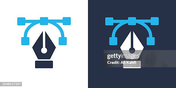 pen tool glyph solid icon. solid icon that can be applied anywhere, simple, pixel perfect and modern style. - responsive design stock illustrations