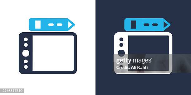 pen tablet glyph solid icon. solid icon that can be applied anywhere, simple, pixel perfect and modern style. - user experience designer stock illustrations