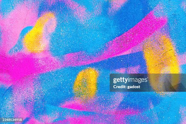 Vibrant Graffiti Abstract in Blue, Pink, Yellow for Modern 90s, Y2K Aesthetic