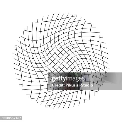 Warped Circular Grid Abstract Pattern, Curved Geometric Circle Grid Distortion Warped Circular Grid Abstract Pattern, Curved Geometric Circle Grid Distortion