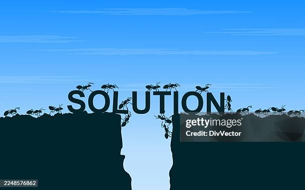 solution concept background - ants teamwork stock illustrations
