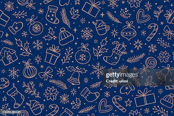 seamless pattern - christmas socks stock illustrations