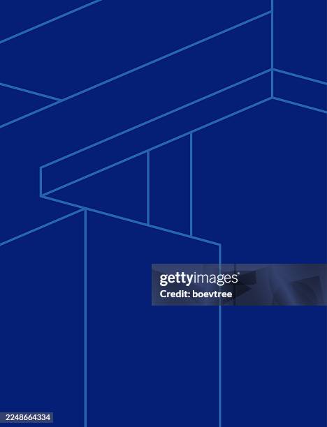 blue geometric cube line structure design pattern background - 3d cube vector stock illustrations