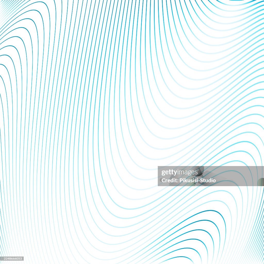 Abstract Gradient Wavy Line Background, Modern Blue Smooth Line Pattern