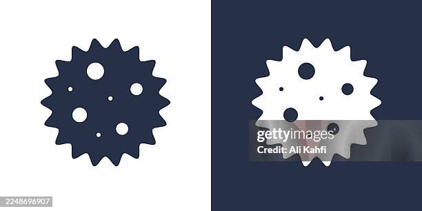 virus glyph solid icon. solid icon that can be applied anywhere, simple, pixel perfect and modern style. - scanning microscope stock illustrations