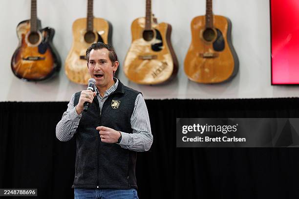 Republican congressional candidate Matt Van Epps speaks during a get out the vote event on December 1, 2025 in Franklin, Tennessee. Tennessee's 7th...