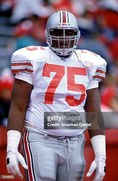 Offensive lineman Orlando Pace of Ohio State during the Buckeyes 27-16 win over the University of Wisconsin at Camp Randall Stadium in Wisconsin.