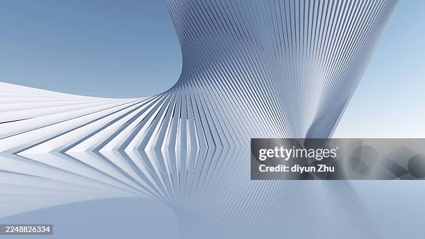 3d streamlined white architectural - streamline building stock pictures, royalty-free photos & images