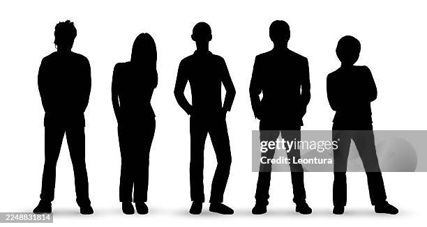 people silhouettes - full length stock illustrations