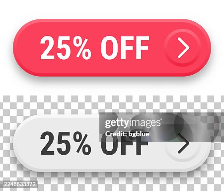 25% Off - 3D click web buttons on blank background 25% Off - 3D click web buttons on blank background