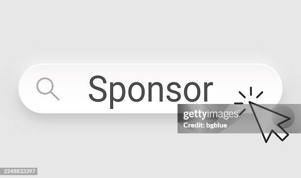sponsor - search bar with cursor on blank background - sponsorship stock illustrations