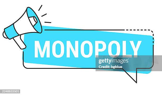 monopoly - speech bubble and megaphone on white background - board game boxes stock illustrations