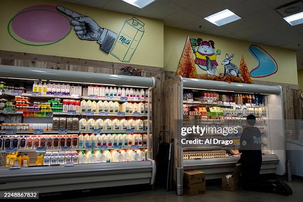 Dairy products for sale at a Trader Joe's Dairy products for sale at a Trader Joe's