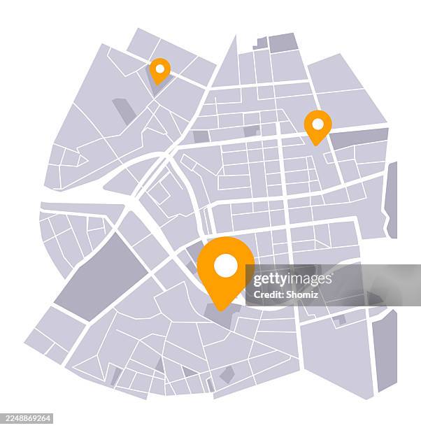 city map with navigation - phone perspective stock illustrations
