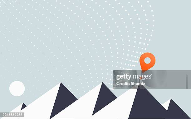 peak mountain location - hiking path stock illustrations