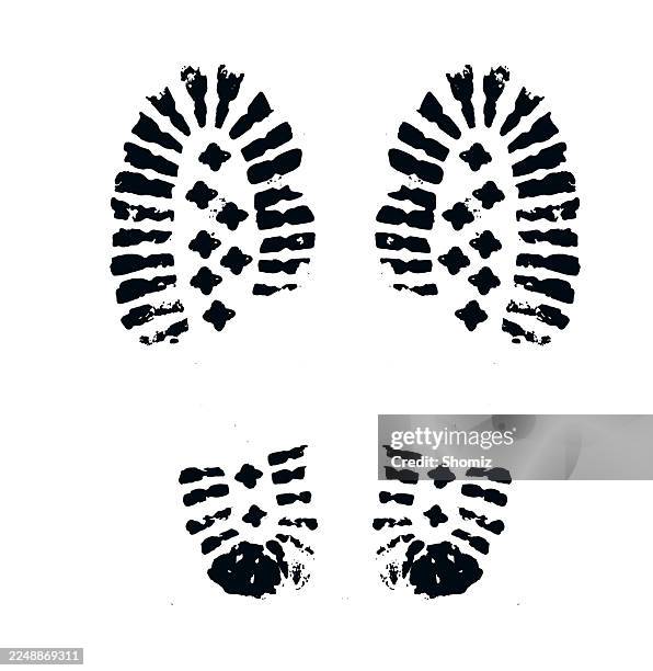 stockillustraties, clipart, cartoons en iconen met footprints, isolated on white background - schoenzool
