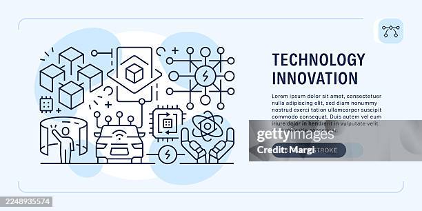 digital technology innovation and future robotics - self driving stock illustrations