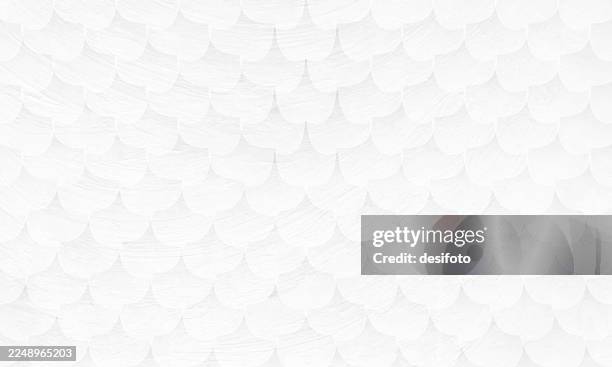 full frame gray white coloured horizontal 3d little abstract feathers - pebbles white background stock illustrations