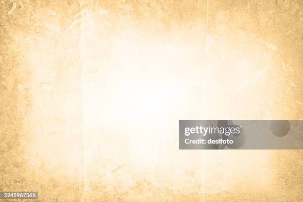 ilustrações de stock, clip art, desenhos animados e ícones de empty blank old weathered bright antique light pastel beige or light brown coloured textured stone effect grunge historical vector backgrounds with rustic scratches all over a faint striped backdrop - pergaminho