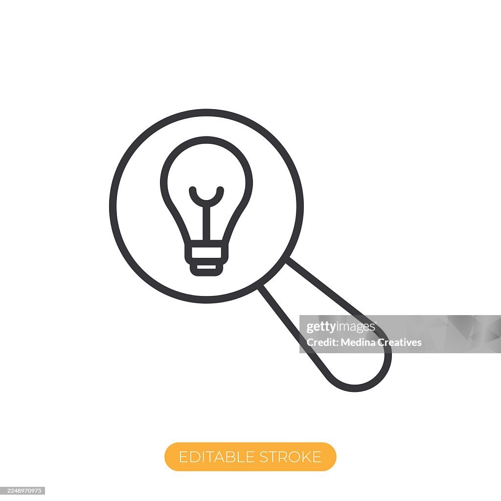 Idea search icon. Editable stroke thin line icon