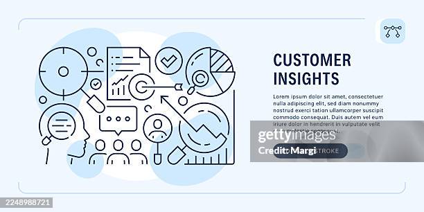 market researchcustomer insights and market research analysis - martech stock illustrations
