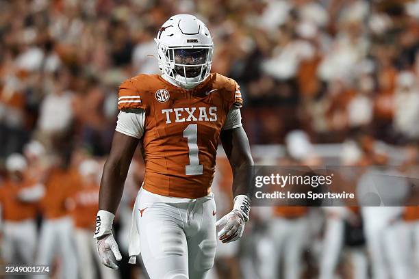 Defensive end Colin Simmons of the Texas Longhorns on the field during the SEC football game between Texas Longhorns and Texas A&M Aggies on November...