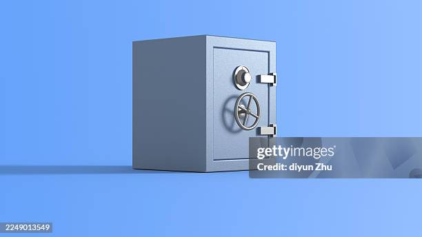 3d metal safe - vaulted door stock pictures, royalty-free photos & images
