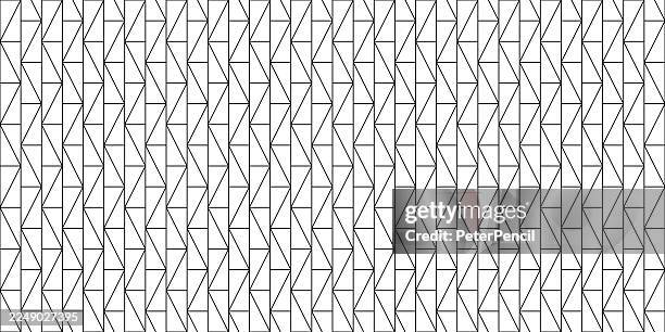 vector seamless pattern with geometric bamboo triangle mesh. clean editable stroke width. ideal for modern abstract backgrounds and wrapping design - bamboo plant stock illustrations