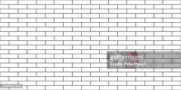 vector seamless pattern with classic horizontal brick layout. clean editable stroke width. ideal for backgrounds, wallpapers and packaging. - brick stock illustrations