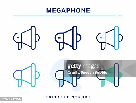 Megaphone Line Icon. Editable Stroke. Vector Icon. Megaphone Line Icon. Editable Stroke. Vector Icon.