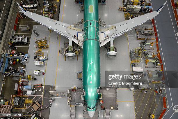 Boeing Co. 737 Max airplane at the company's manufacturing facility in Renton, Washington, US, on Thursday, Nov. 20, 2025. Boeing is working to...