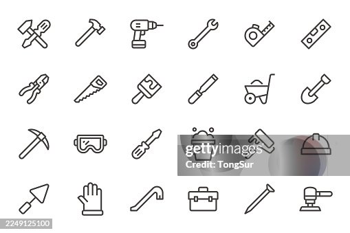 Construction Tools Line Icons Construction Tools Line Icons