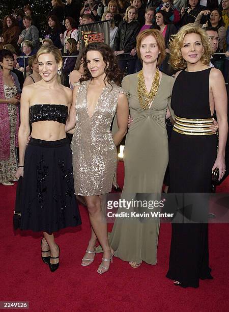 Cast from Sex in the City arriving at the 7th Annual Screen Actors Guild Awards at the Shrine Auditorium in Los Angeles Sunday, March 11, 2001.