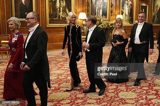 Claudia Schiffer arrives ahead of the state banquet for the German President and his wife Elke Budenbender, on day one of their state visit to the...