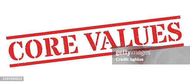core values - red rubber stamp on blank background - core stock illustrations