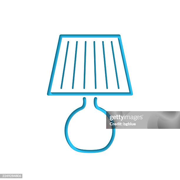 table lamp. icon cut out on white paper with blue background - light switch stock illustrations
