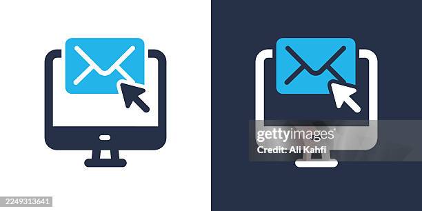 click mail glyph solid icon. solid icon that can be applied anywhere, simple, pixel perfect and modern style. - receiving feedback stock illustrations