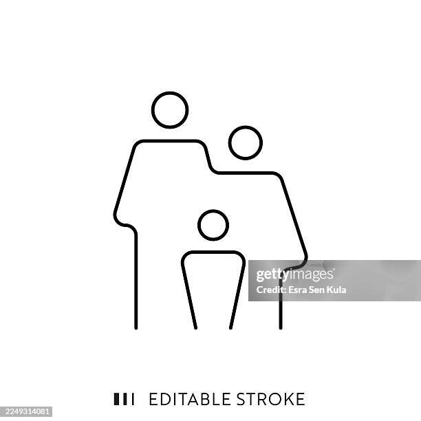 family line icon design with editable stroke. suitable for infographics, web pages, mobile apps, ui, ux, and gui design. - generational portrait stock illustrations