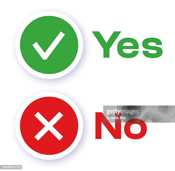 yes or no check badge - polygraph stock illustrations